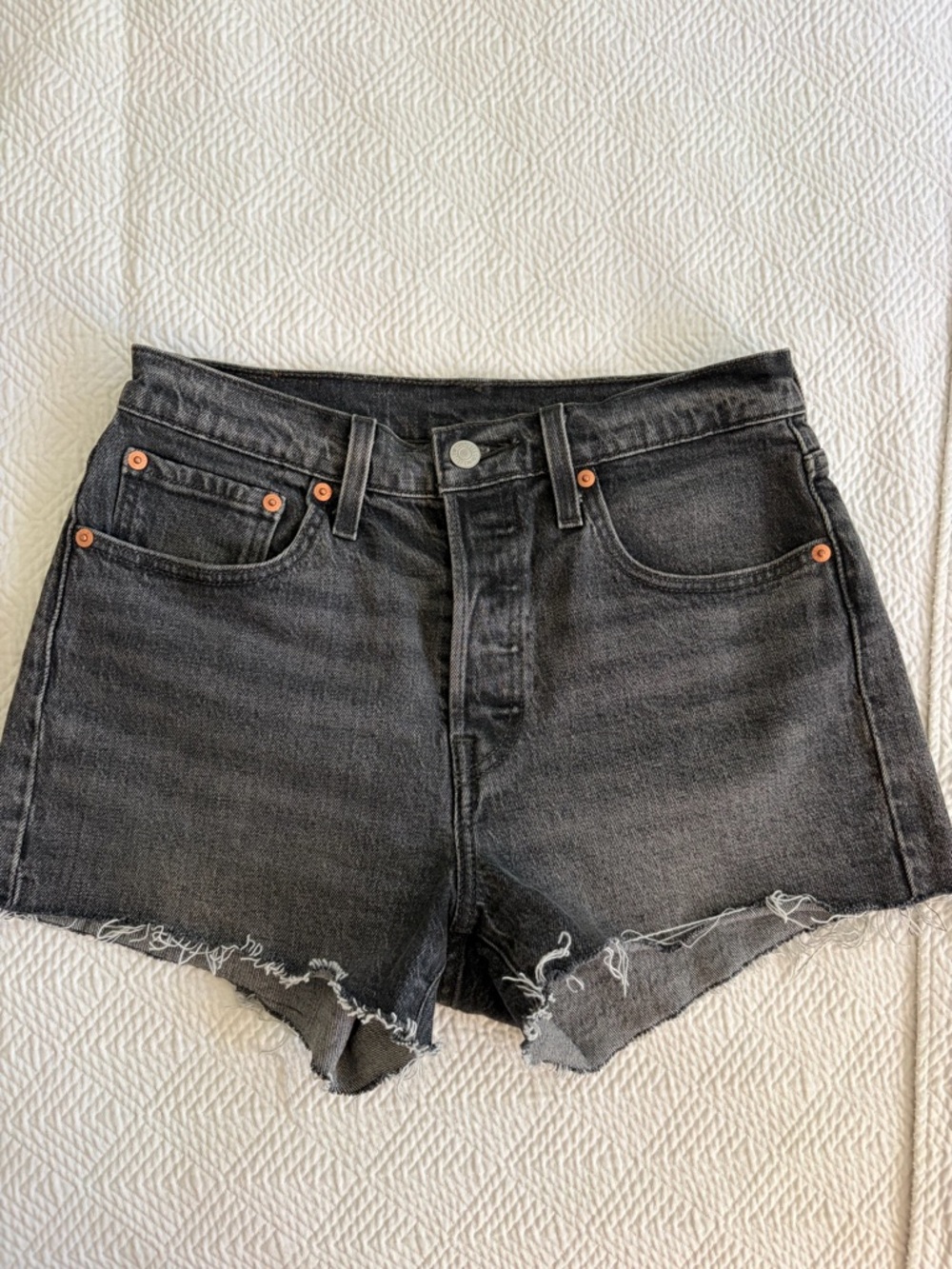 Levi's Black Washed Denim Cutoff Shorts size 27